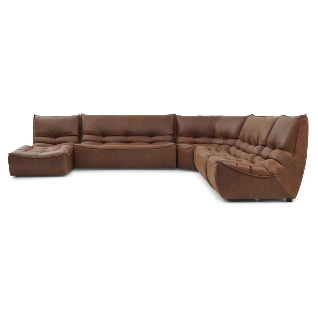 Nesto Leather Modular Set Dark Brown