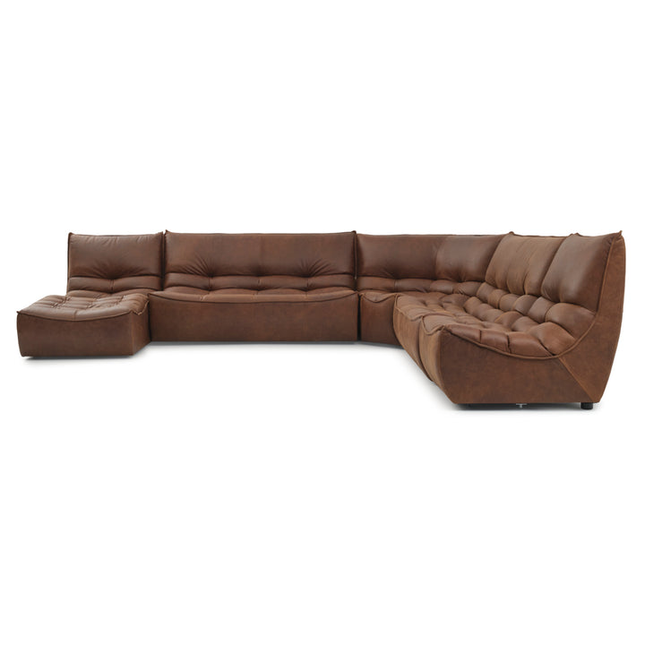 Nesto Leather Modular Set Dark Brown