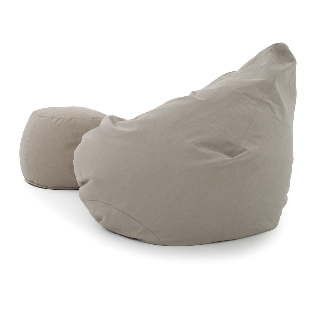 Eloka Bean Bag with Ottoman Beige