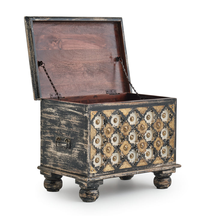 Navya Wood Accent Table Dark Grey
