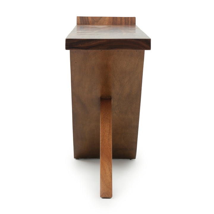 Nellu Wood Console Table Dark Brown