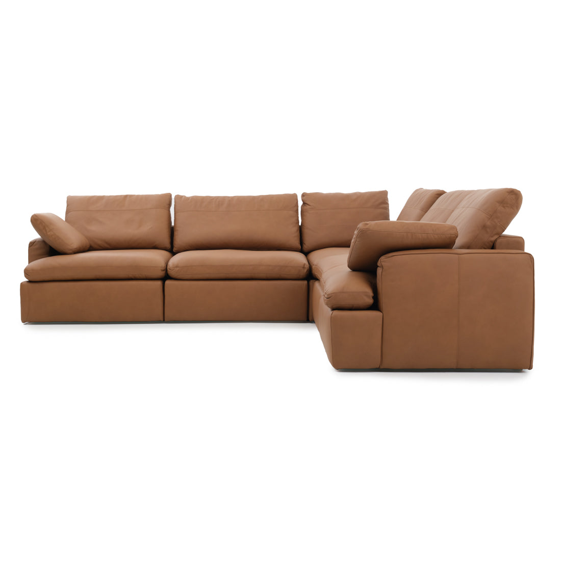 Nigella Leather Sectional Sofa Cognac