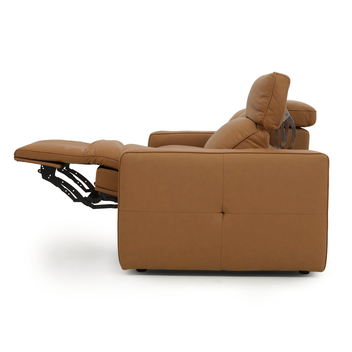 Nikolai Leather Reclining Sofa Cognac