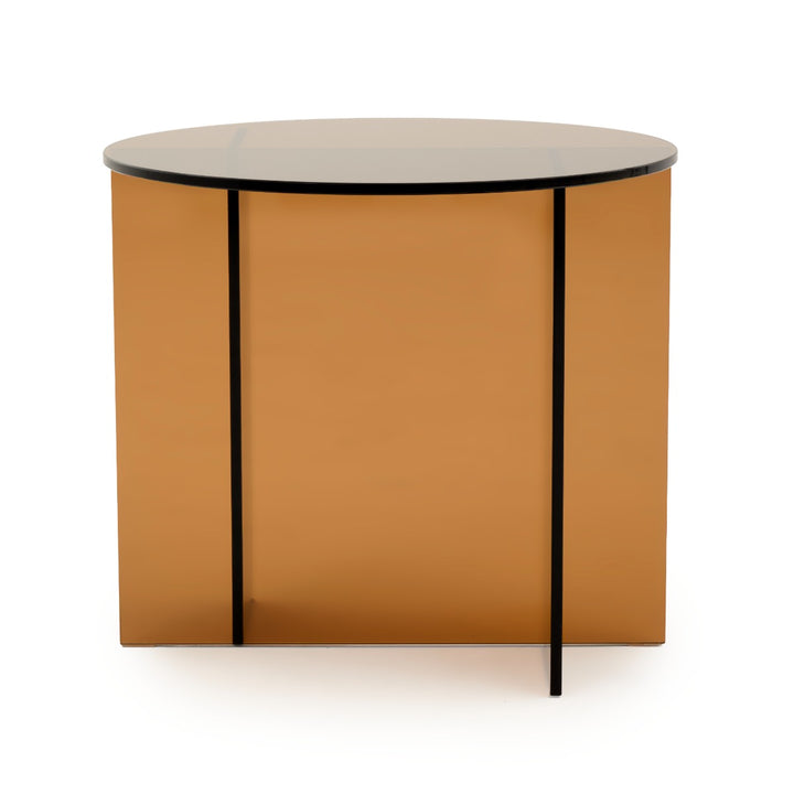 Eirata Glass End Table Light Brown