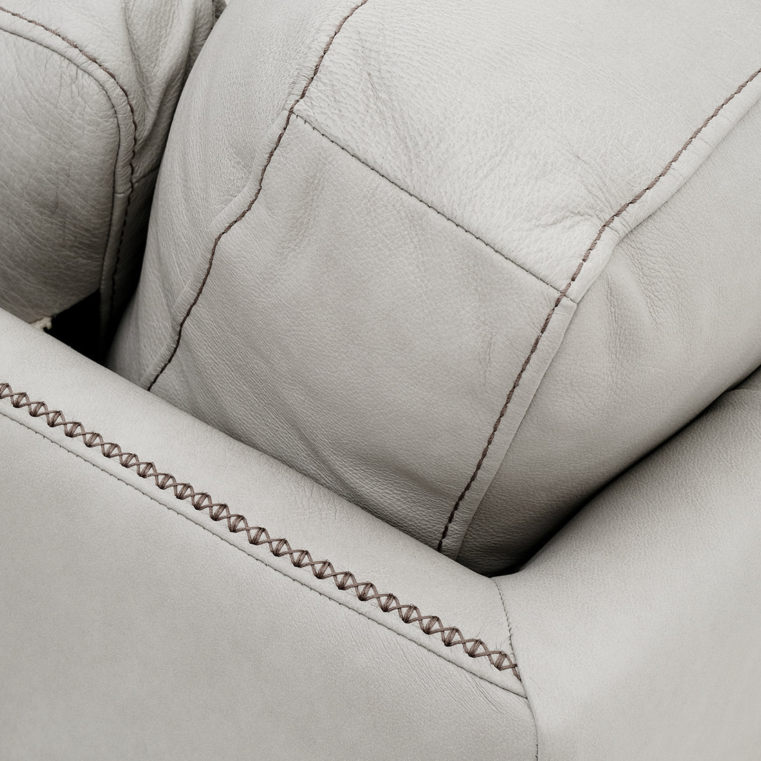 Neal Leather Accent Chair Light Grey