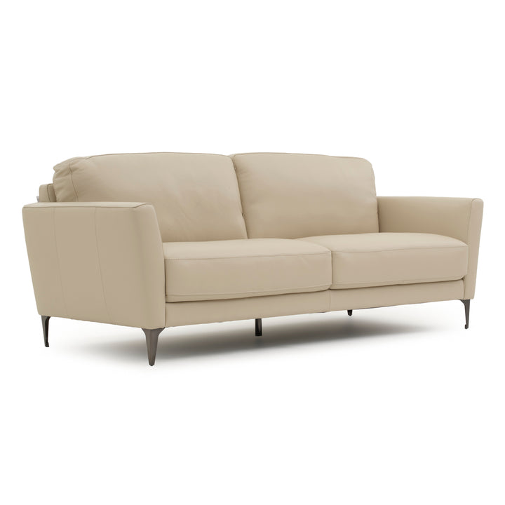 Elbertina Leather Sofa Beige