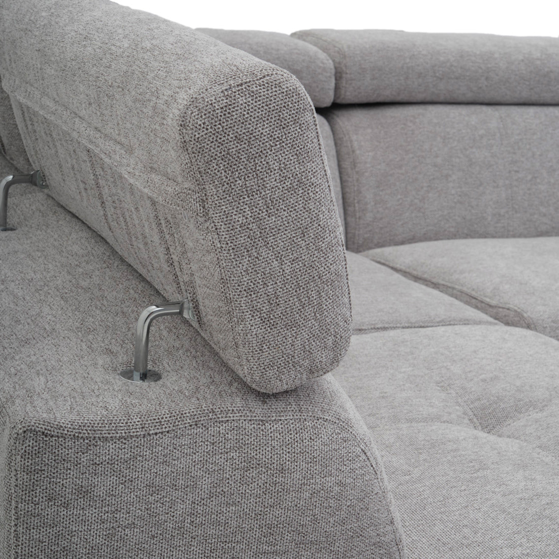Wicek Fabric Sectional Sofa-Bed Light Grey