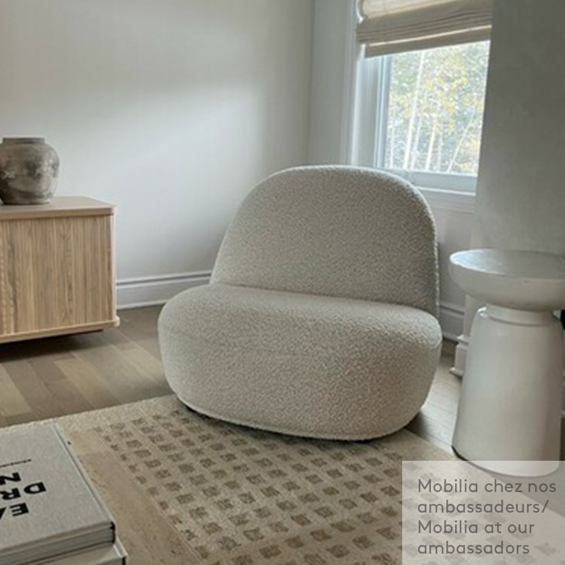 Nosta Fabric Accent Chair Off White
