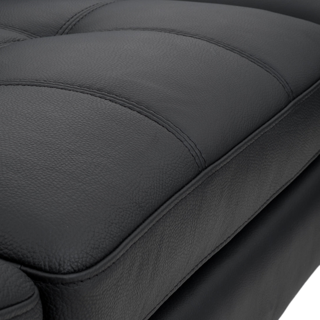 Rockland Leather Sectional Sofa Black