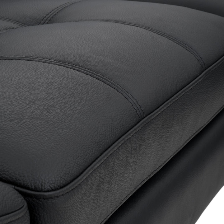 Rockland Leather Sectional Sofa Black
