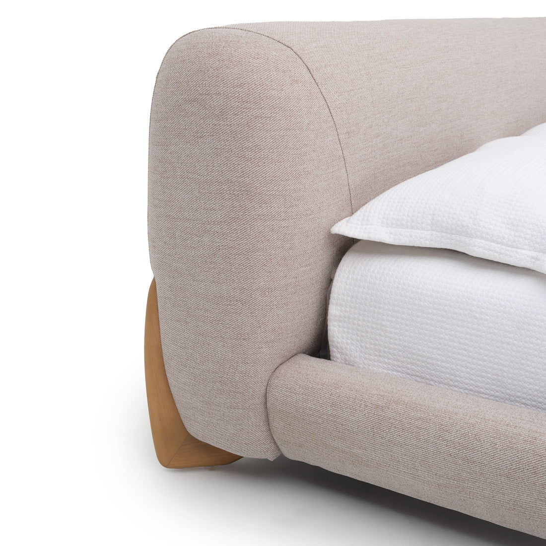 Naida Fabric King Bed Beige