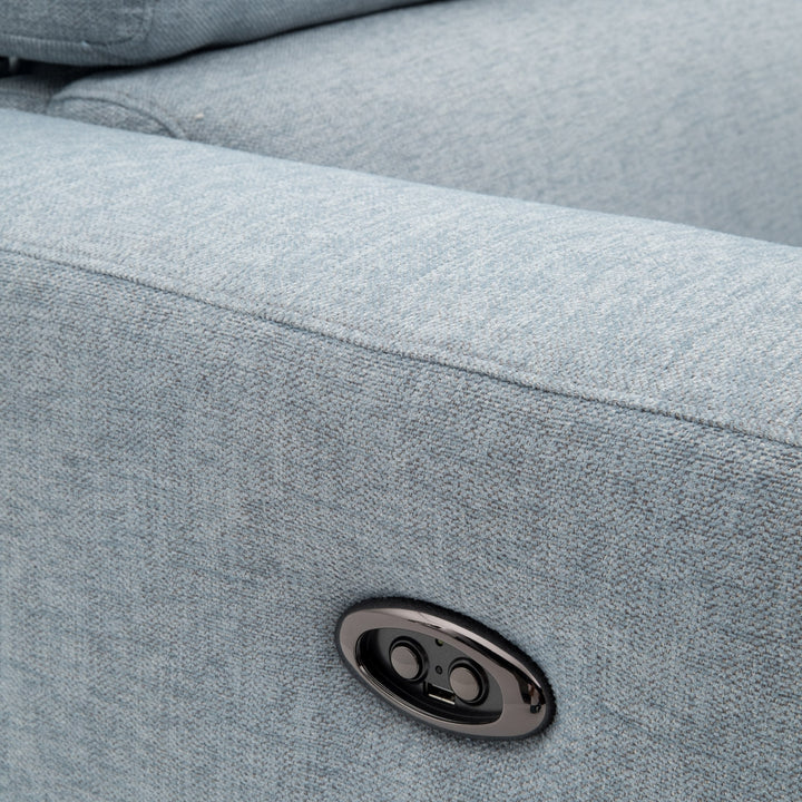 Emilia Reclining Sectional Sofa Light Blue