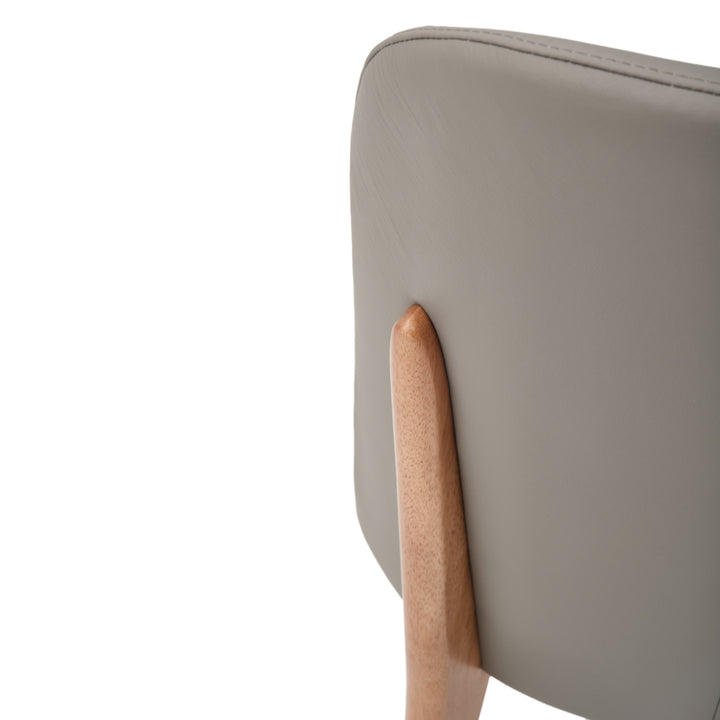 Evy Leather Chair Dark Grey
