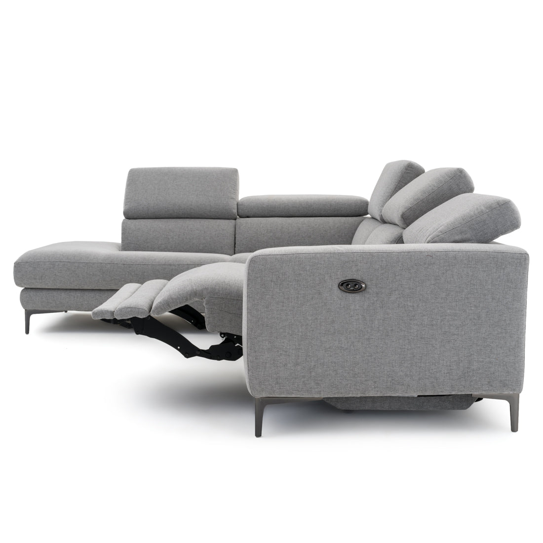Emilia Reclining Sectional Sofa Light Grey