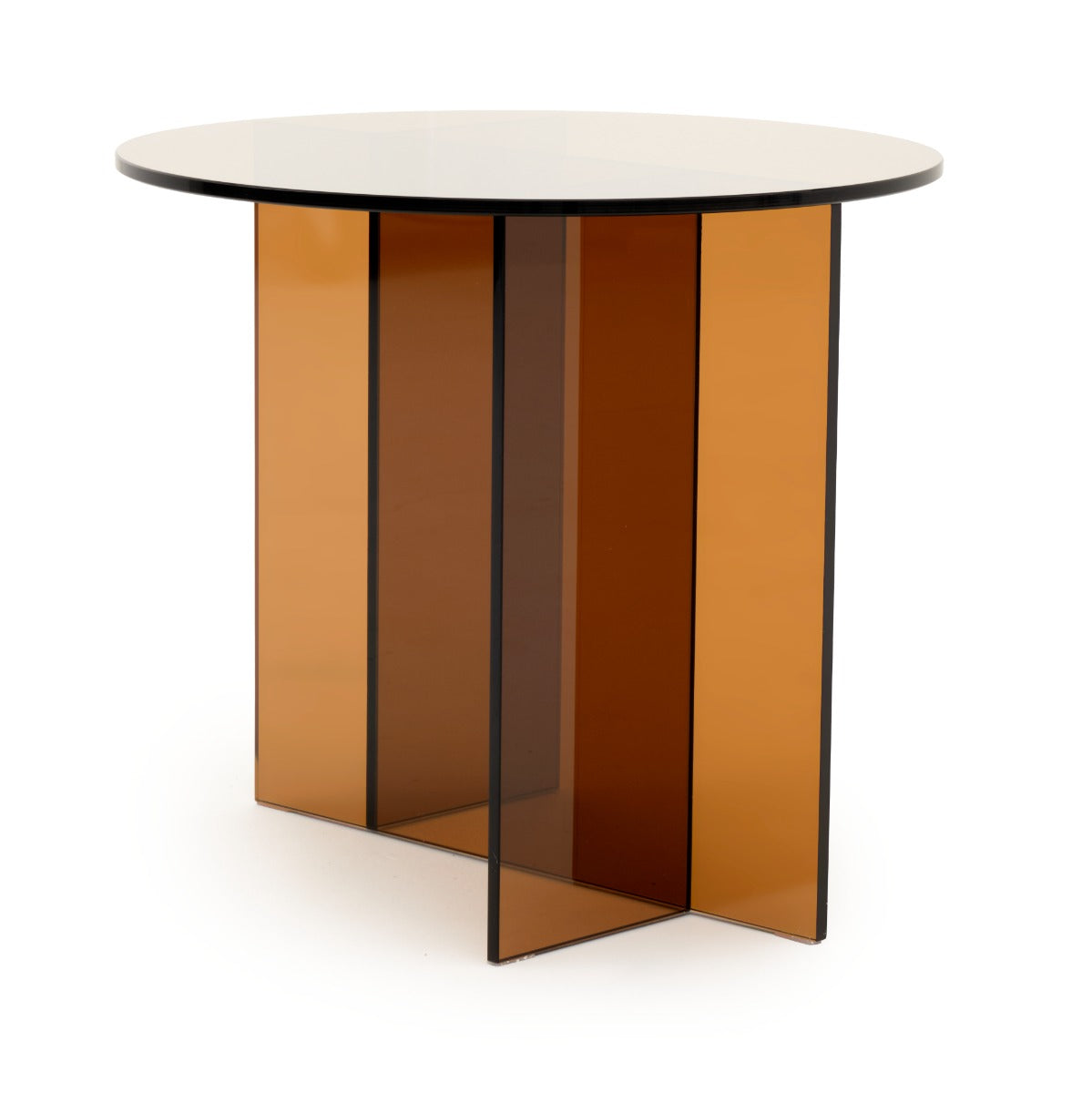 Eirata Glass End Table Light Brown