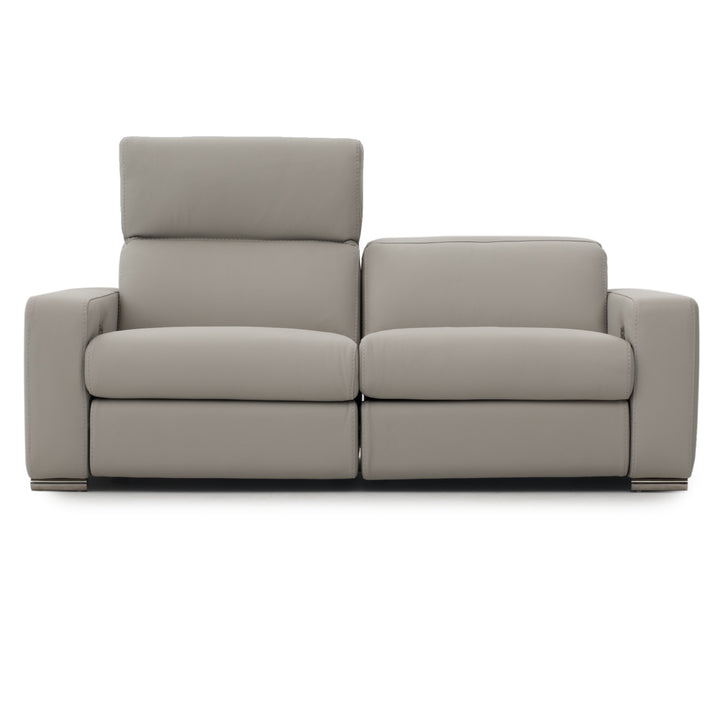 Whitmore Leather Reclining Sofa Light Grey