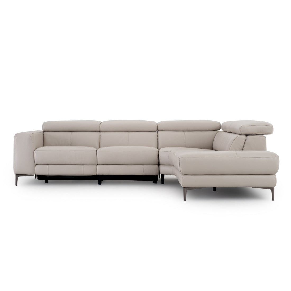 Emilia Reclining Sectional Sofa Light Grey