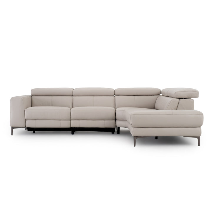 Emilia Reclining Sectional Sofa Light Grey