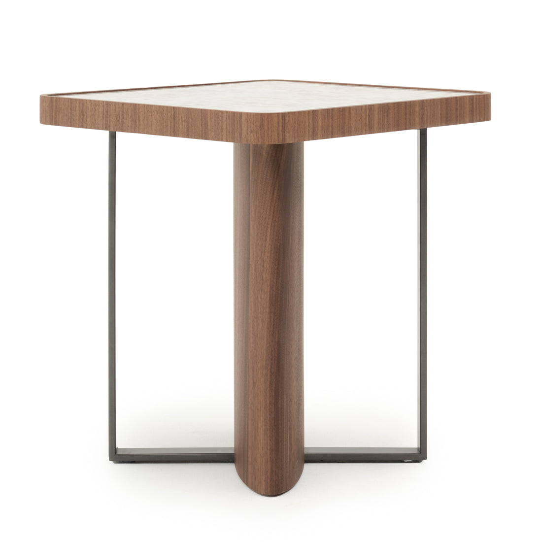 Evana Ceramic End Table Dark Brown