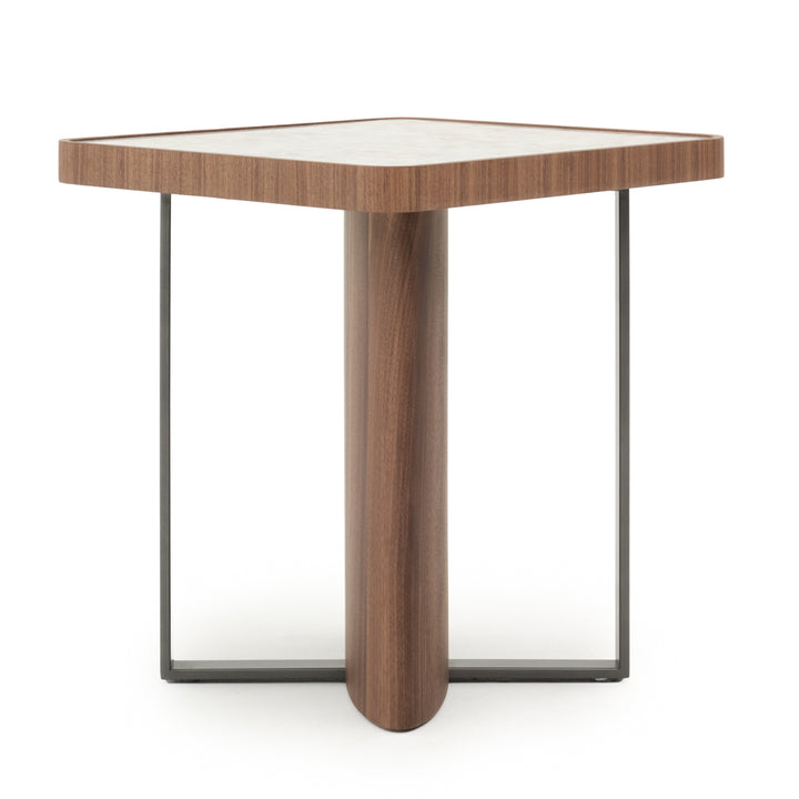 Evana Ceramic End Table Dark Brown