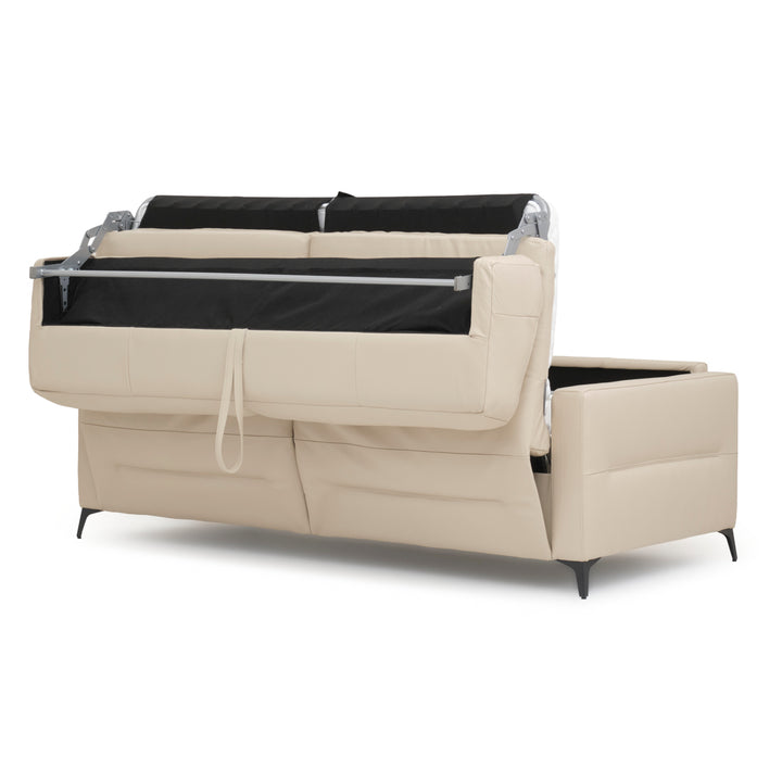 Elati Leather Queen Sofa-Bed Beige
