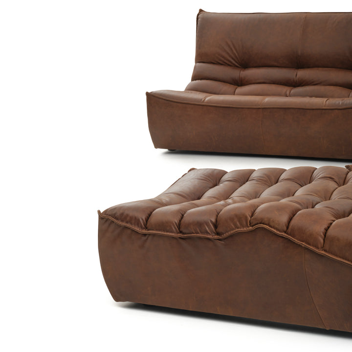 Nesto Leather Modular Set Dark Brown