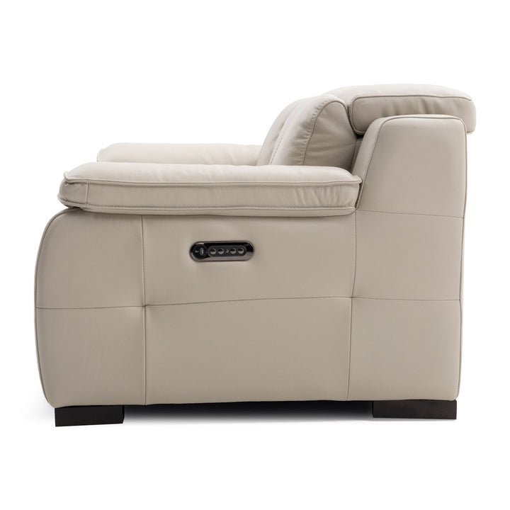 Nova Leather Reclining Loveseat Beige