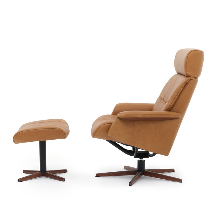 Norris Reclining Chair with Ottoman Cognac