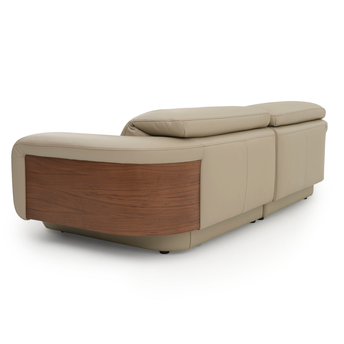 Eltha Leather Reclining Sofa Taupe