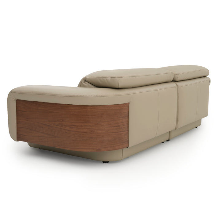 Eltha Leather Reclining Sofa Taupe