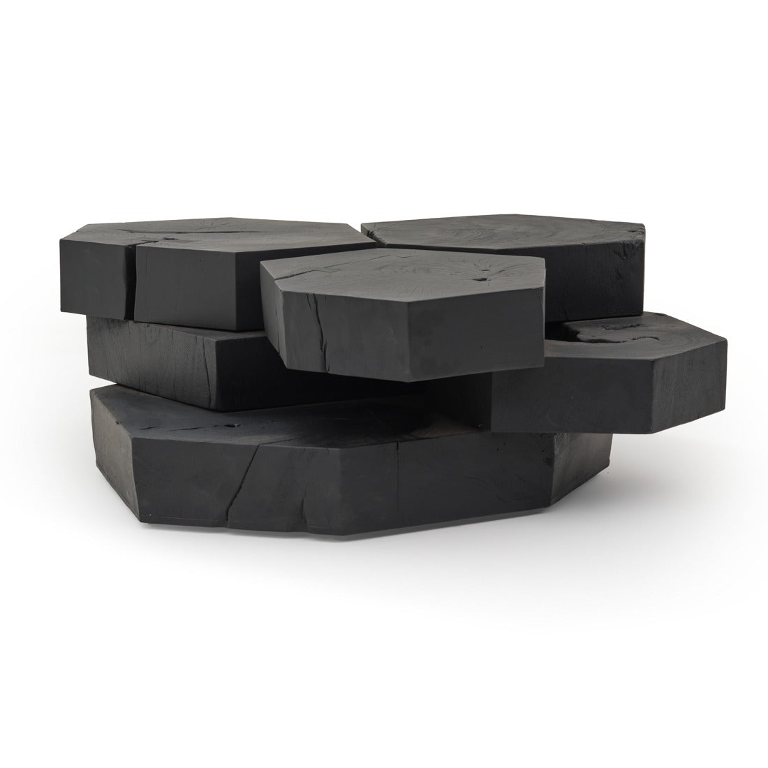 Waver Wood Coffee Table Black