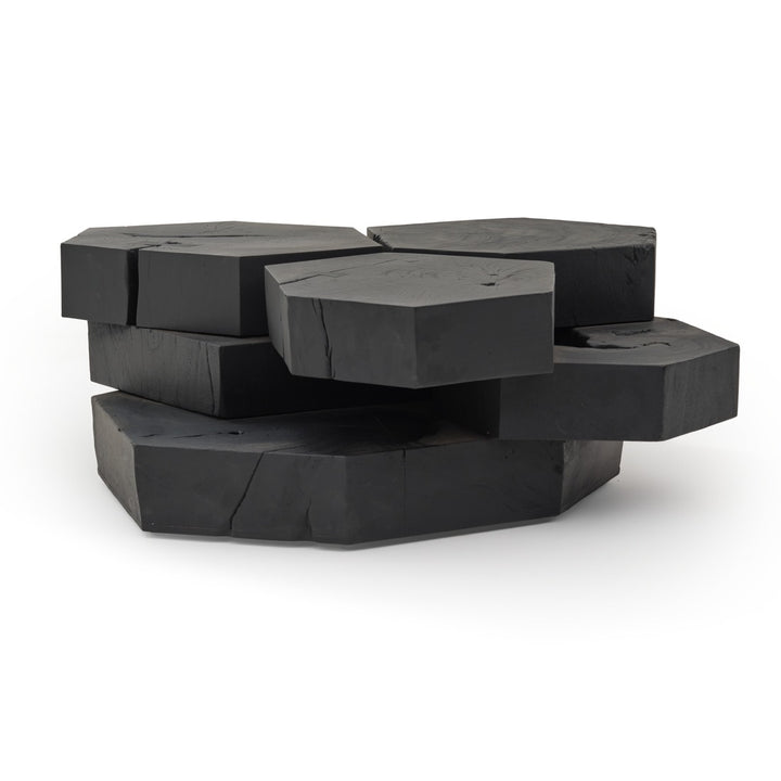 Waver Wood Coffee Table Black