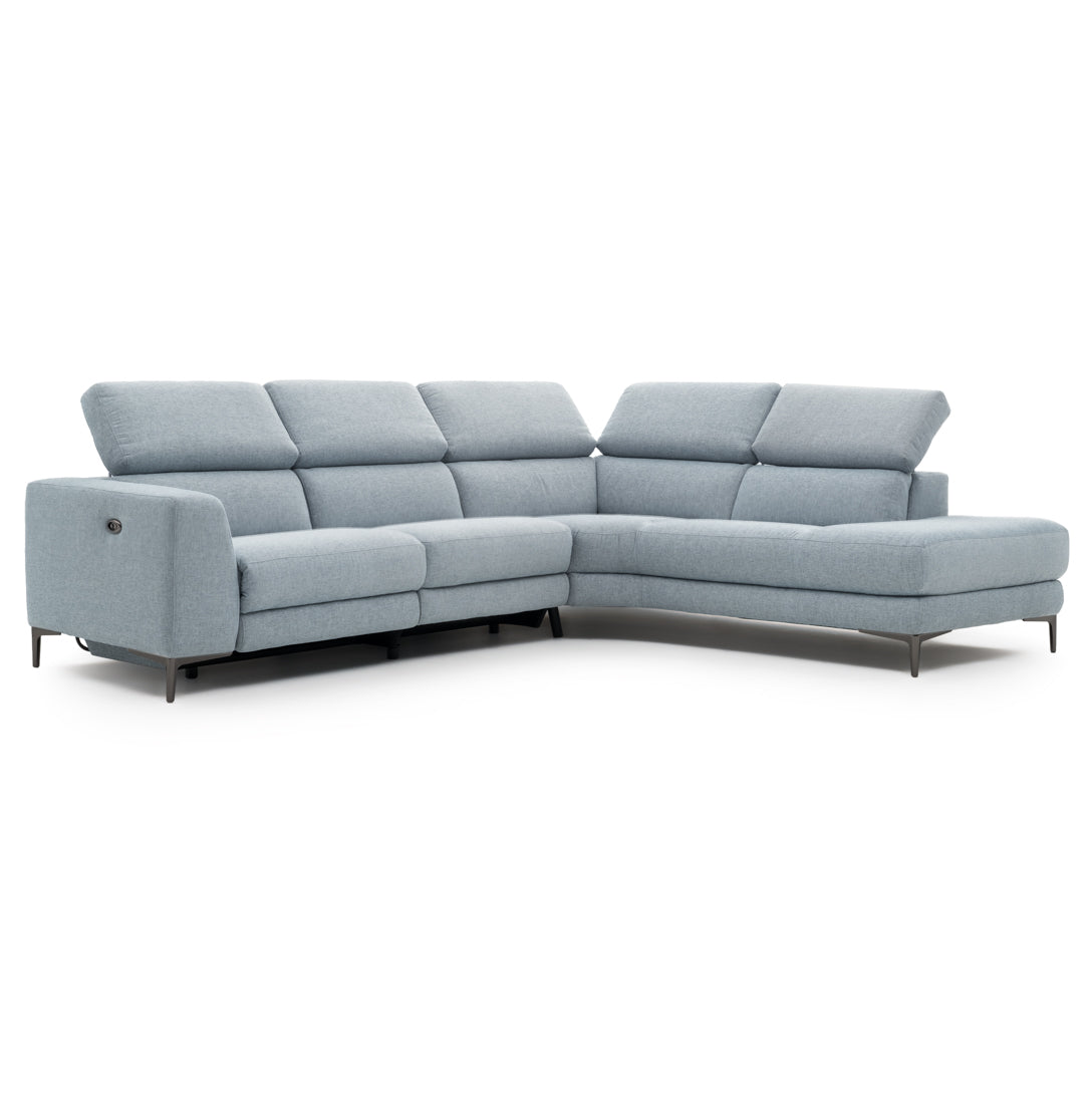 Emilia Reclining Sectional Sofa Light Blue