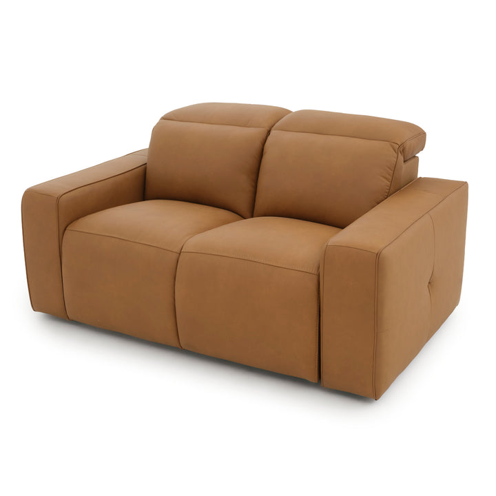 Nikolai Leather Reclining Loveseat Cognac