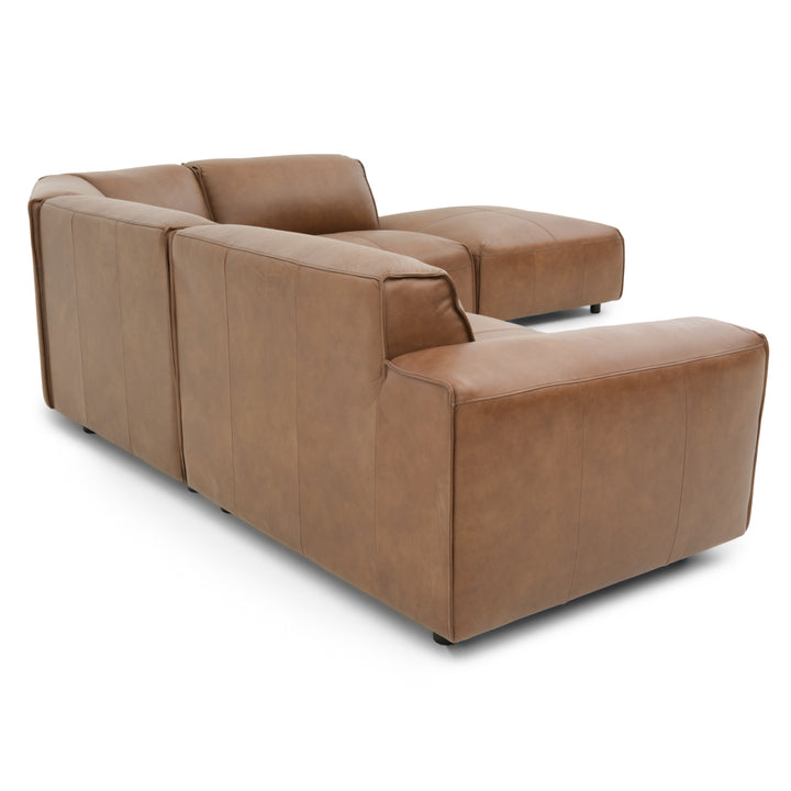 Nessa Leather Modular Set Dark Brown