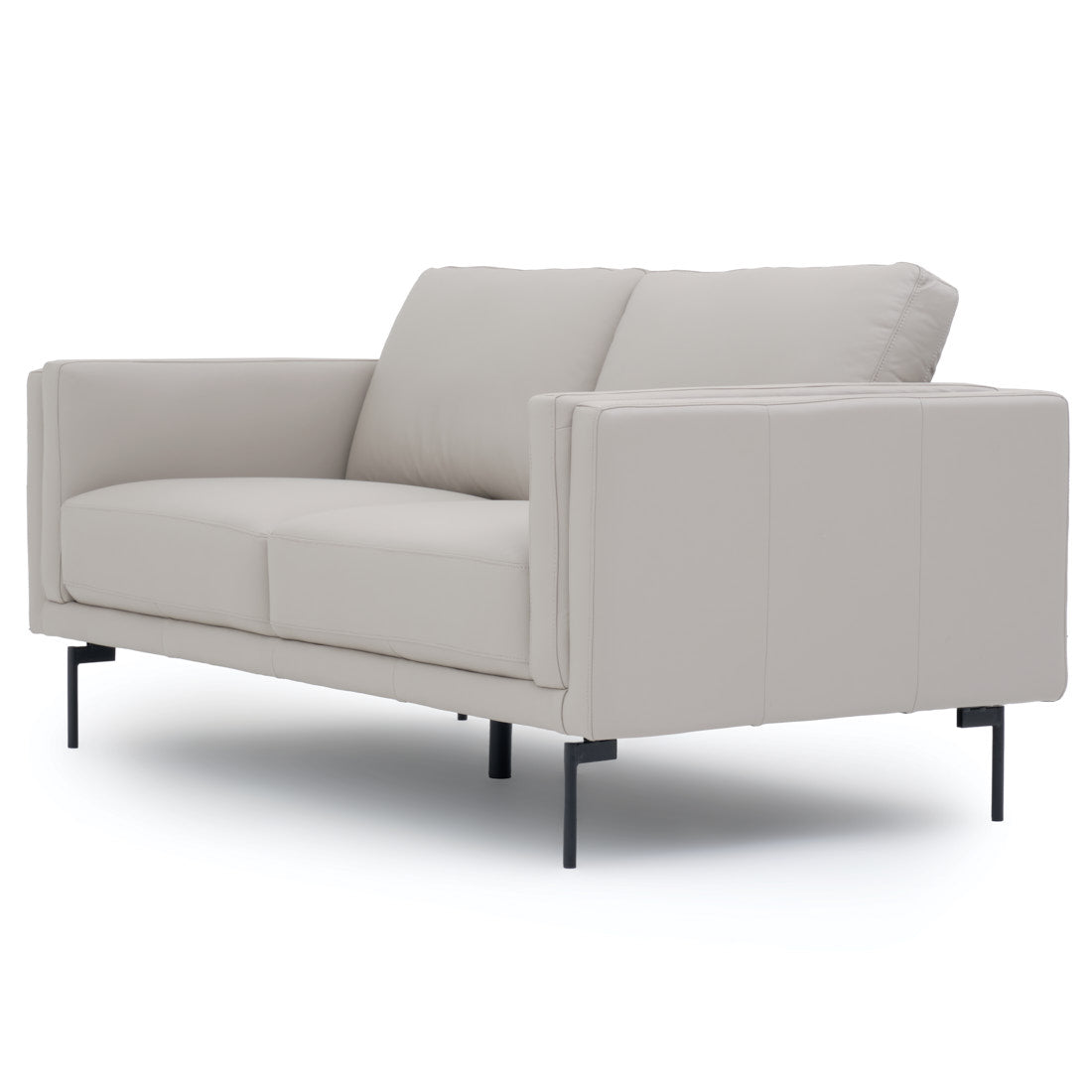 Everly Leather Loveseat Light Grey