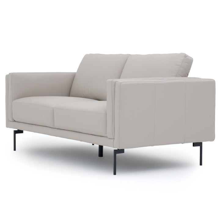 Everly Leather Loveseat Light Grey