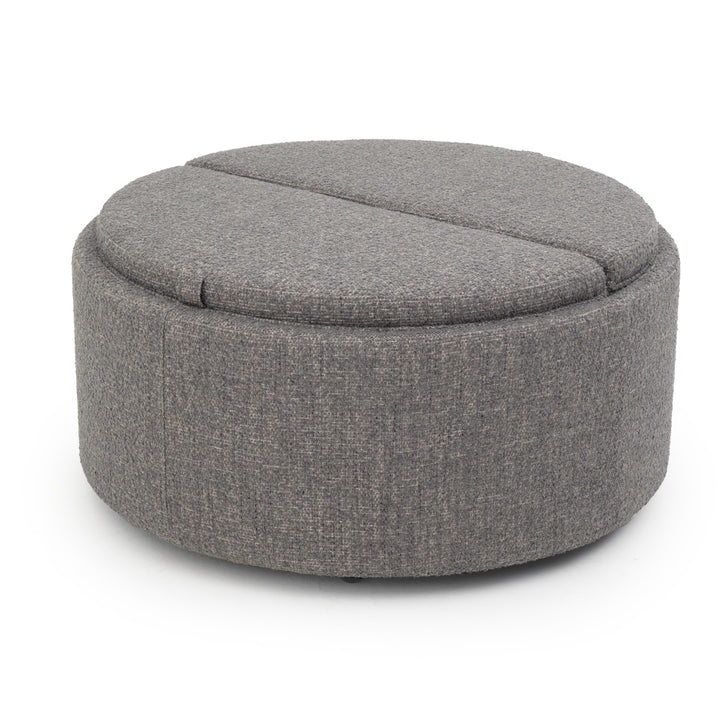 Eller Ottoman with Storage Dark Grey