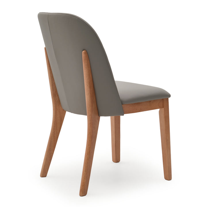 Evy Leather Chair Dark Grey
