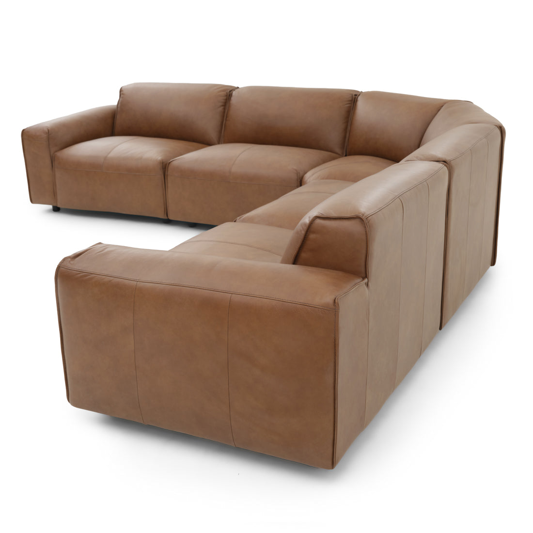 Nessa Leather Modular Set Dark Brown