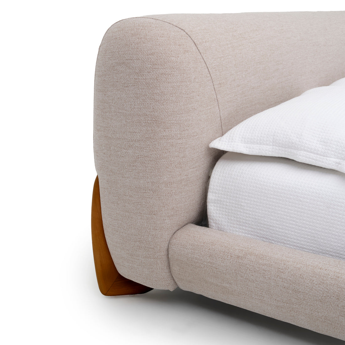 Naida Fabric King Bed Beige