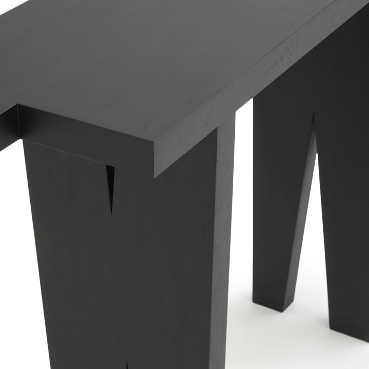 Shayla Wood Console Table Black