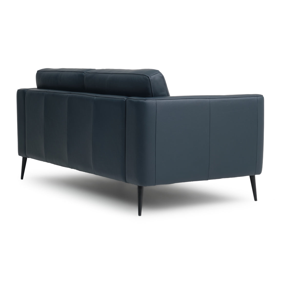 Ermilo Leather Loveseat Dark Blue