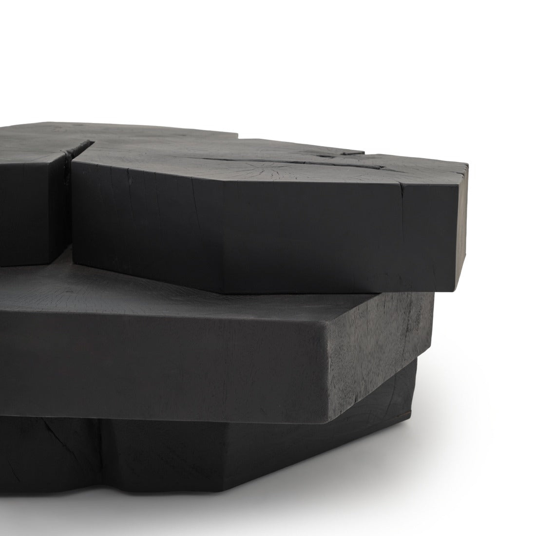 Waver Wood Coffee Table Black
