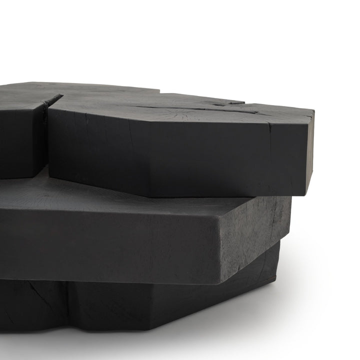 Waver Wood Coffee Table Black