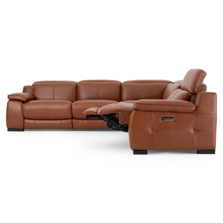 Nova Reclining Sectional Sofa Cognac