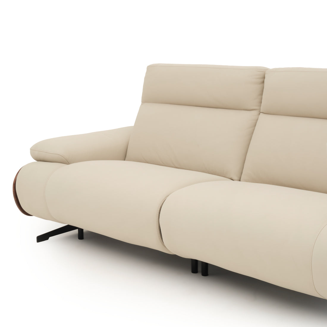 Ellery Leather Reclining Sofa Beige