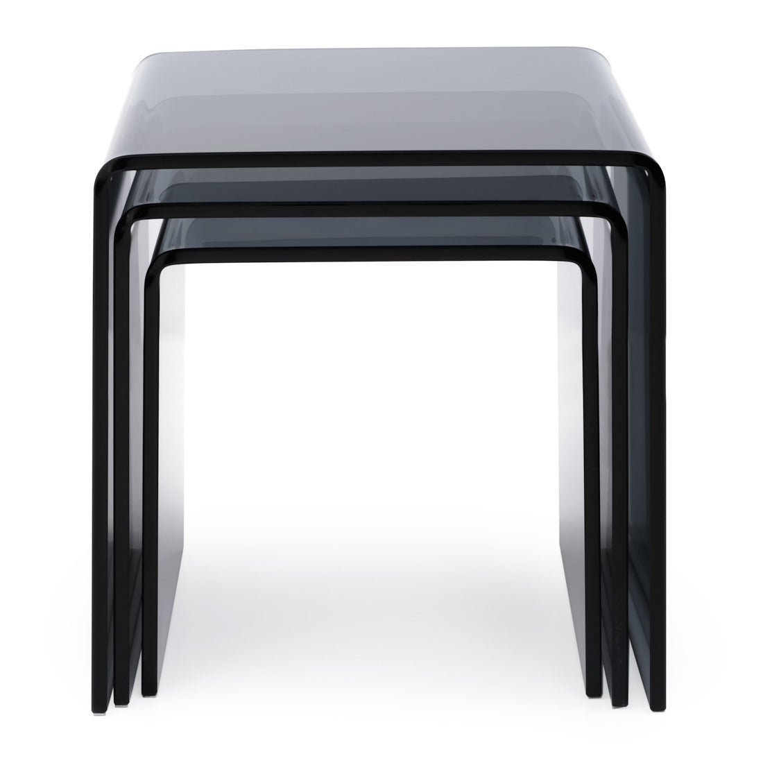 Wenzel Glass Nesting Table Dark Grey