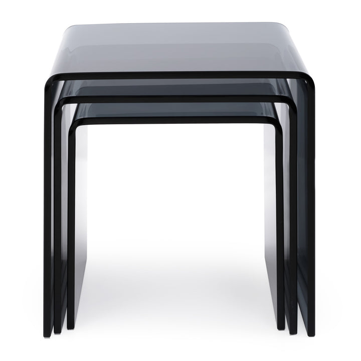 Wenzel Glass Nesting Table Dark Grey