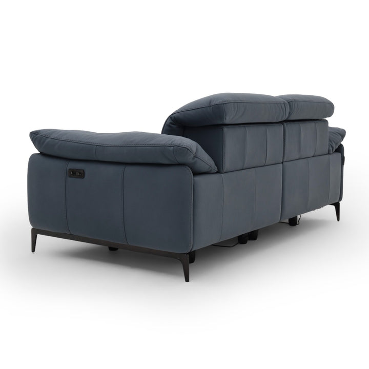 Wakely Leather Reclining Loveseat Dark Blue